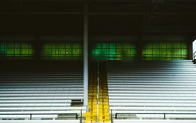 A couple of empty bleachers